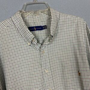 Ralph Lauren Shirt Mens 3XB Green Purple Plaid Cotton Oxford Button‎ Down